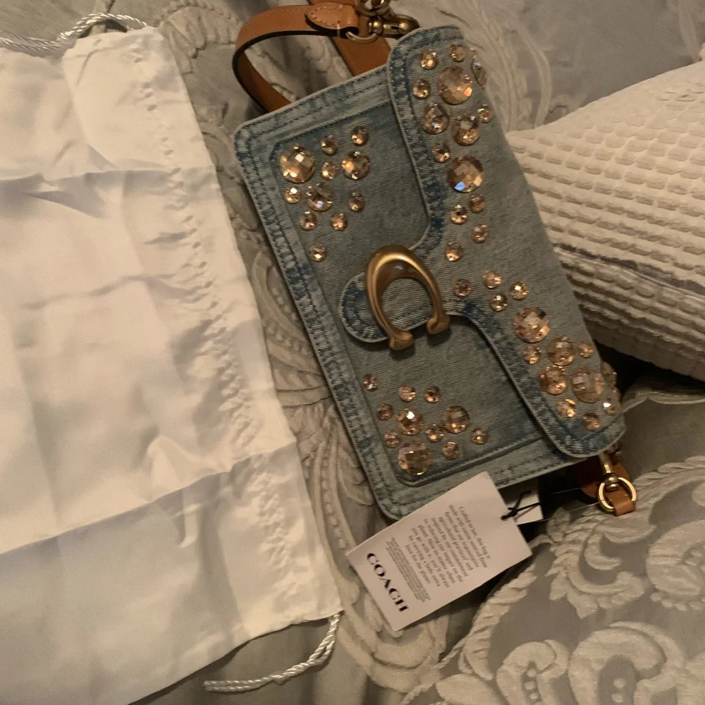 Coach Shabby denim crystal bag. Beautiful!! - Picture 5 of 8